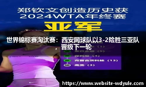 世界锦标赛淘汰赛：西安网球队以3-2险胜三亚队，晋级下一轮